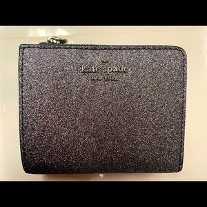Kate Spade small L-zip bifold wallet in dusk navy